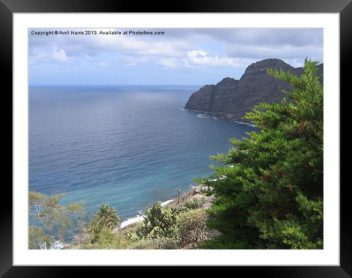 Sea View from La Gomera Framed Mounted Print by Avril Harris