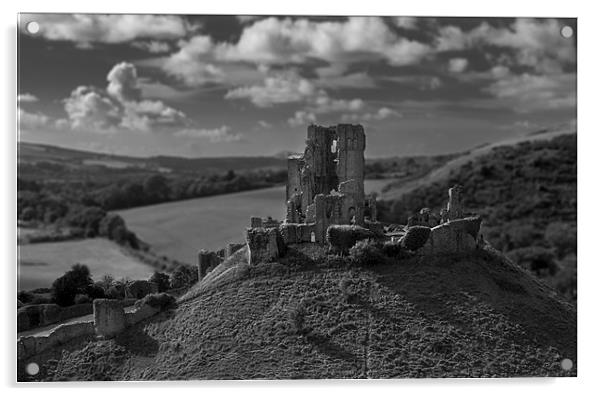 Corfe Castle - Dorset Acrylic by kelvin ryan