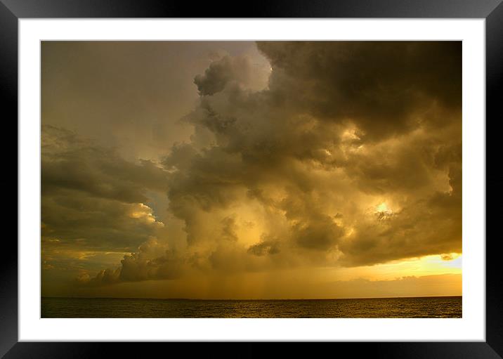 Thunder Storm forming over Manila Bay Framed Mounted Print by Darren Galpin