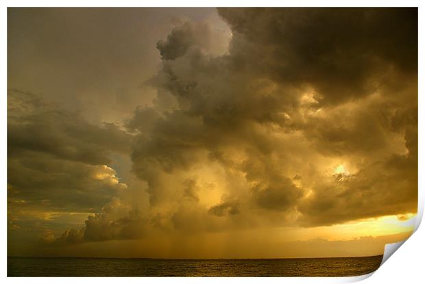 Thunder Storm forming over Manila Bay Print by Darren Galpin