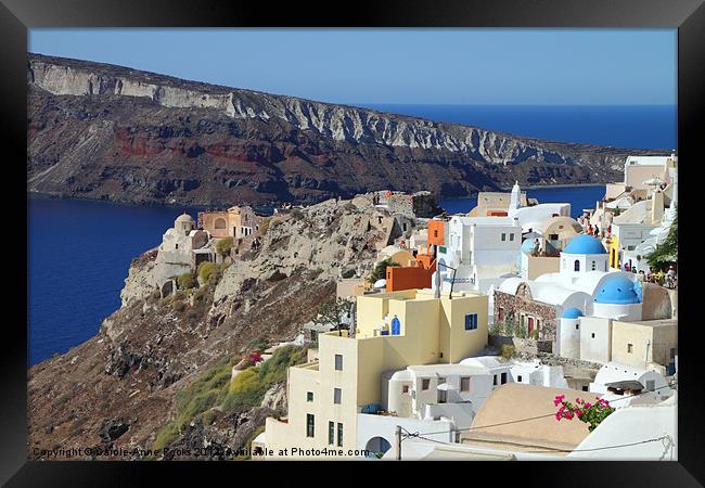 Oia Village, Santorini, Greece Framed Print by Carole-Anne Fooks