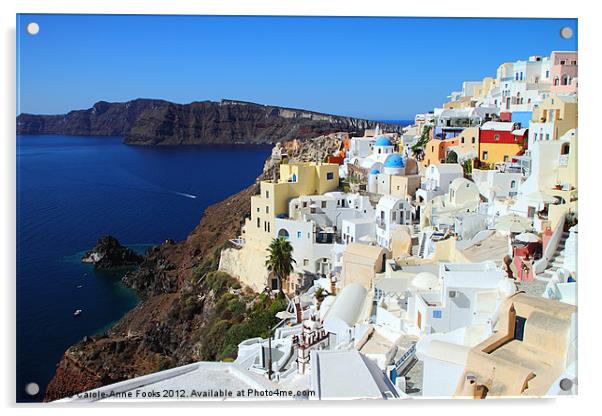 Oia Village, Santorini, Greece Acrylic by Carole-Anne Fooks