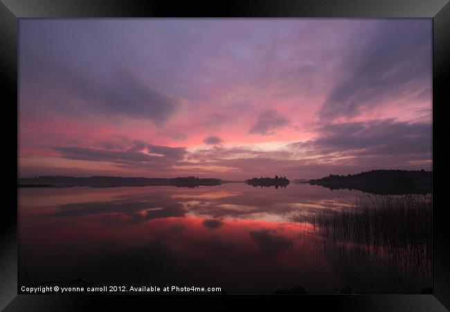 Sunset over Lake of Menteith Framed Print by yvonne & paul carroll