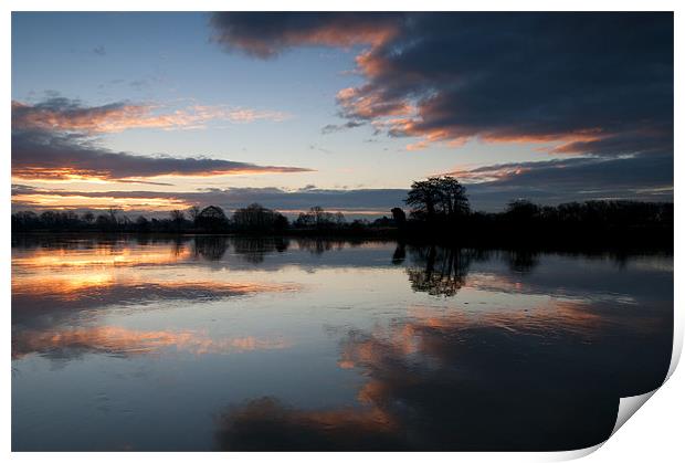 Sunrise on the River Trent Print by Tracey Whitefoot