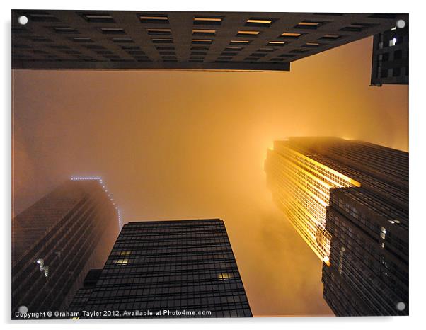 Misty Skyscraper Gaze Acrylic by Graham Taylor