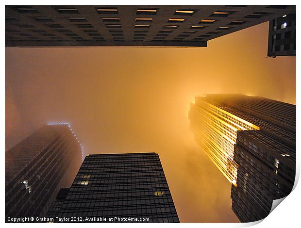 Misty Skyscraper Gaze Print by Graham Taylor