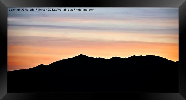 Sunset Skies Framed Print by Valerie Paterson