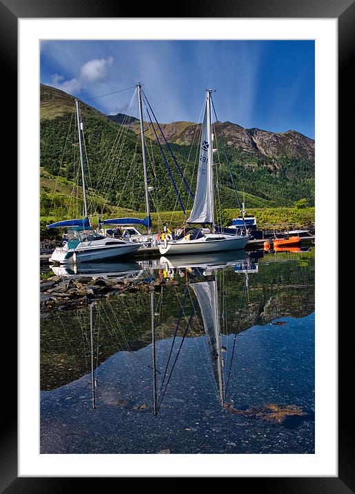 Boat Reflections Ballachulish Framed Mounted Print by Jacqi Elmslie