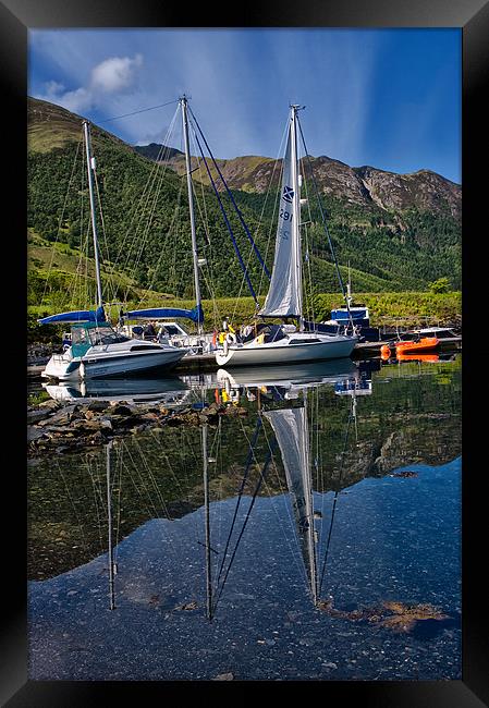 Boat Reflections Ballachulish Framed Print by Jacqi Elmslie