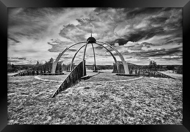The Observatory Monochrome Framed Print by Steve Purnell