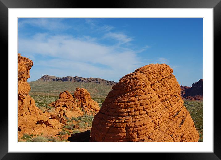 Valley of Fire, Nevada Framed Mounted Print by Claudio Del Luongo