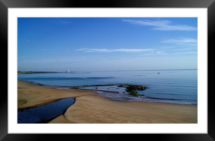 Coast - Whitley Bay beach early morning  Framed Mounted Print by David Turnbull