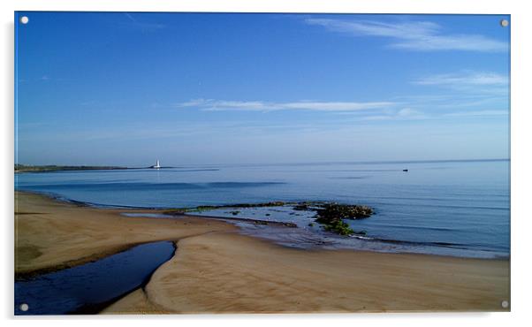 Coast - Whitley Bay beach early morning  Acrylic by David Turnbull