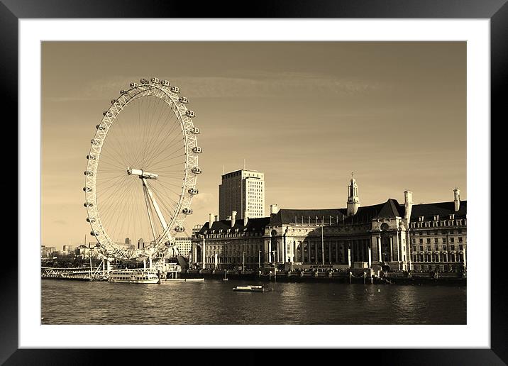 The London Eye Cityscape Framed Mounted Print by Paula Guy