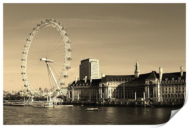 The London Eye Cityscape Print by Paula Guy