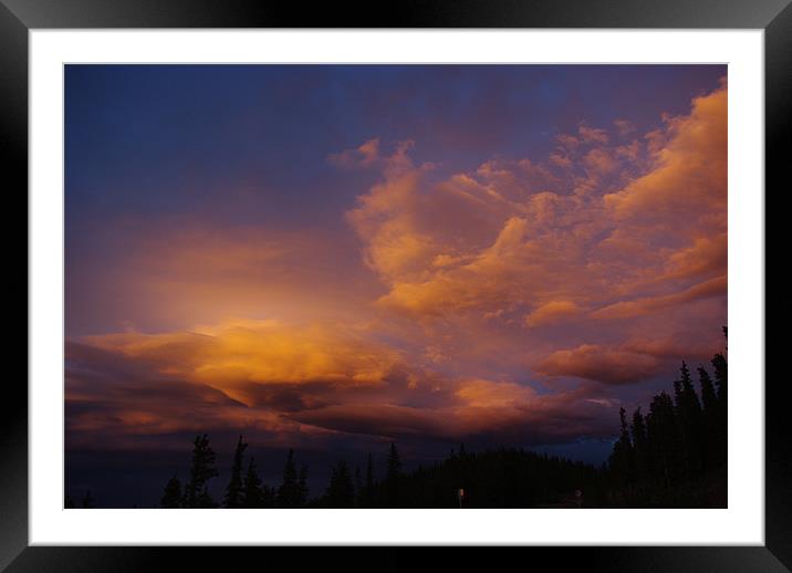 Colourful evening clouds, Rocky Mountains, Colorad Framed Mounted Print by Claudio Del Luongo