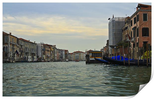 Along the Water in Venice Print by Oliver Walton