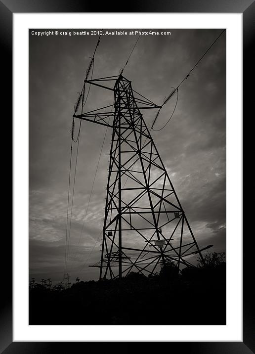 Power lines Framed Mounted Print by craig beattie