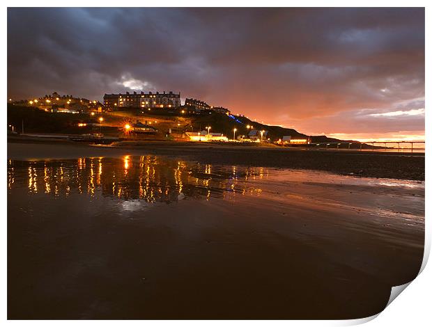 Saltburn Skyline at night Print by andrew pearson
