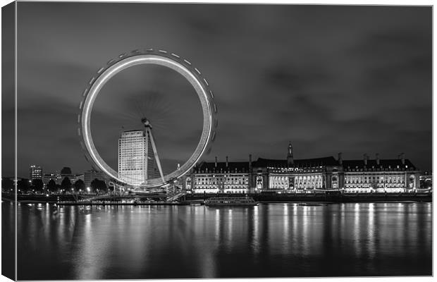 Spinning The Night Away (B&W) Canvas Print by Paul Shears Photogr