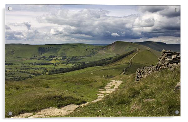 Losehill To Mam Tor Acrylic by Darren Burroughs