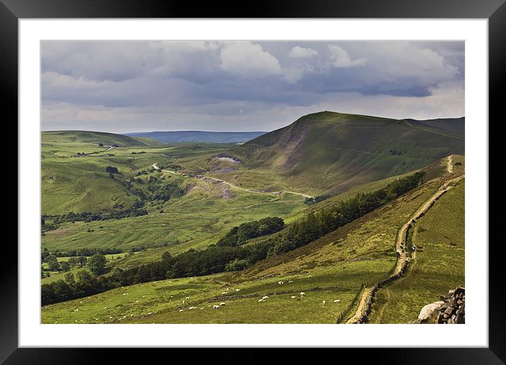 Losehill To Mam Tor Framed Mounted Print by Darren Burroughs