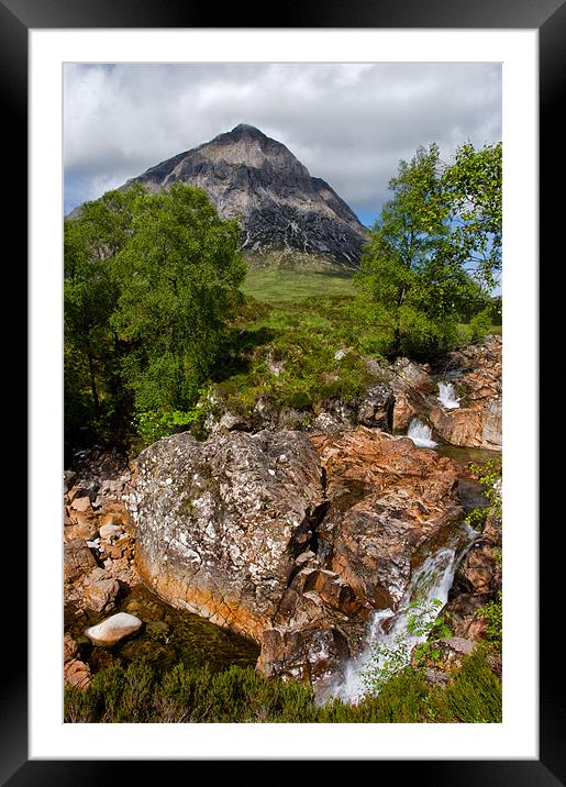 The Buachaille in Summer Framed Mounted Print by Jacqi Elmslie