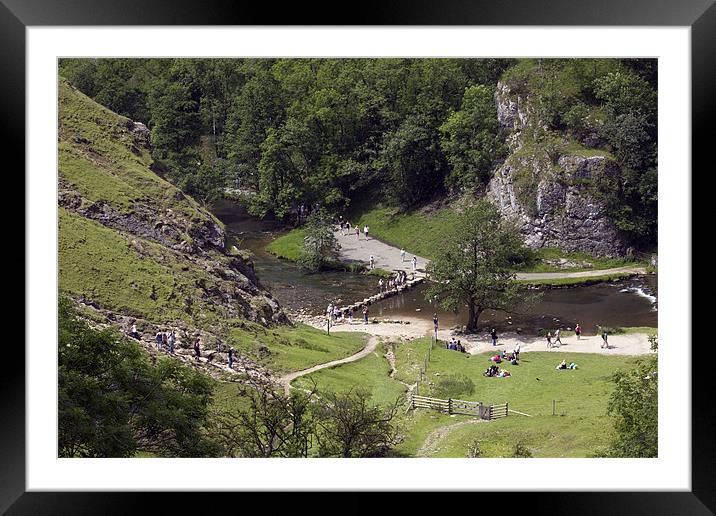 Dovedale Stepping Stones Framed Mounted Print by Darren Burroughs