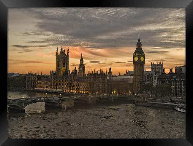 Sunset over Parliament Framed Print by kelvin ryan