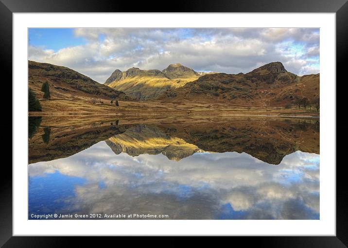 Langdale Pikes Reflections Framed Mounted Print by Jamie Green