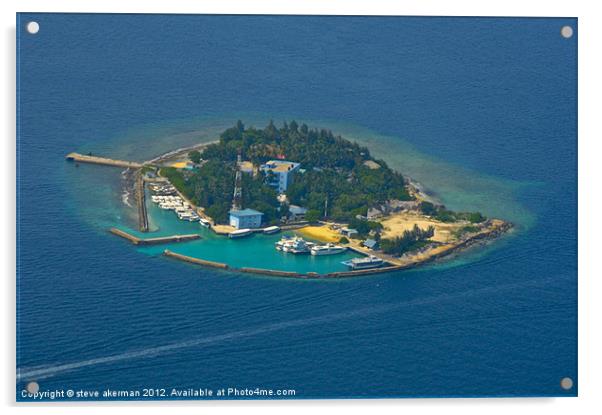 Maldivian island Acrylic by steve akerman