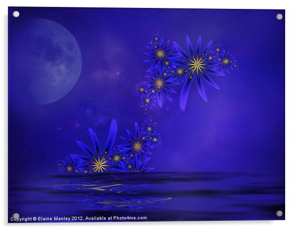 Blue Moon Acrylic by Elaine Manley