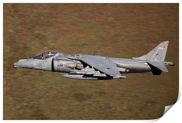 Harrier GR9A Low Level Print by Philip Berry