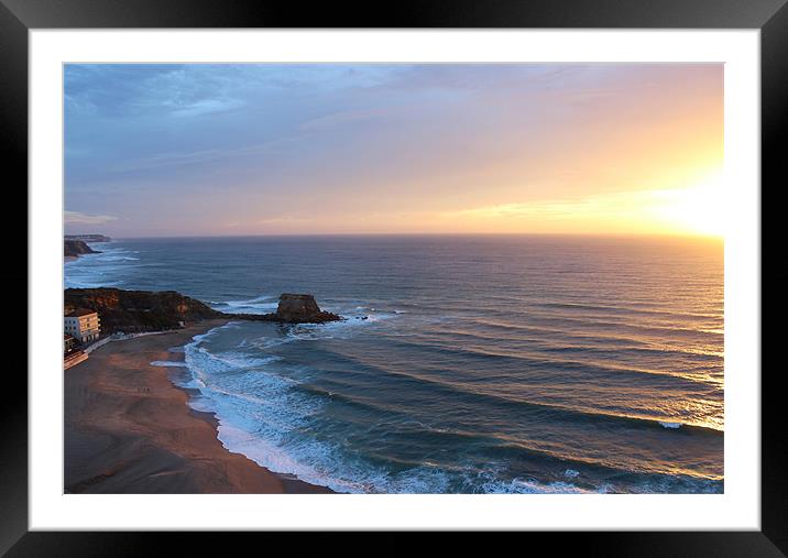 Sunset Beach In Portugal Framed Mounted Print by Paula Guy