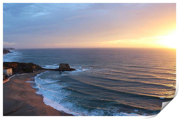 Sunset Beach In Portugal Print by Paula Guy