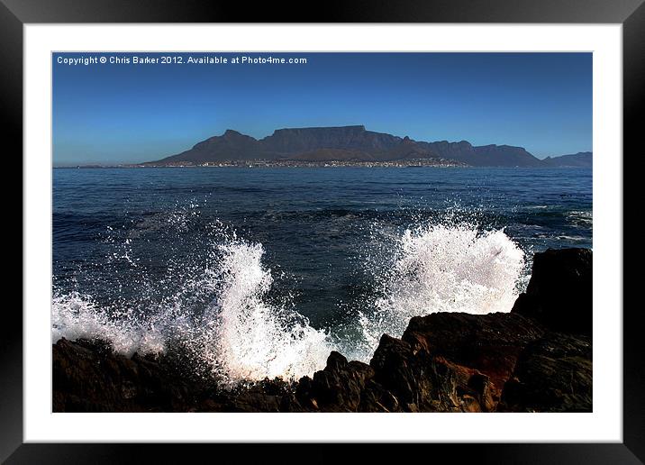 Table Mt from Robben Island Framed Mounted Print by Chris Barker
