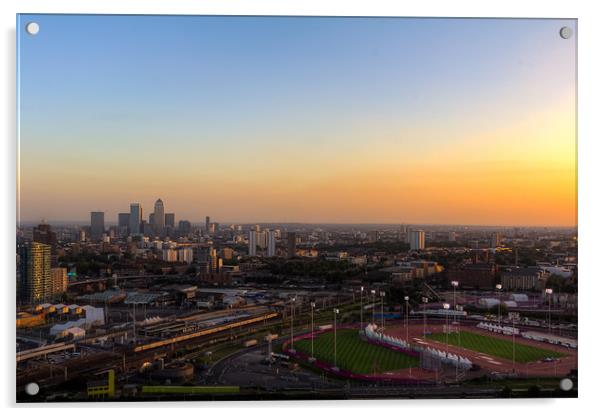 East London Sunset Acrylic by Paul Shears Photogr