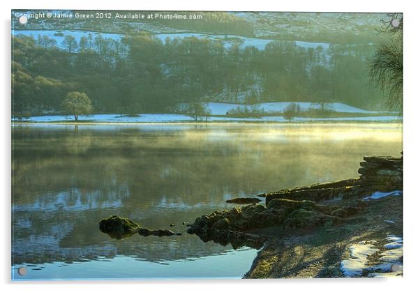 A Cold Day On Coniston Acrylic by Jamie Green