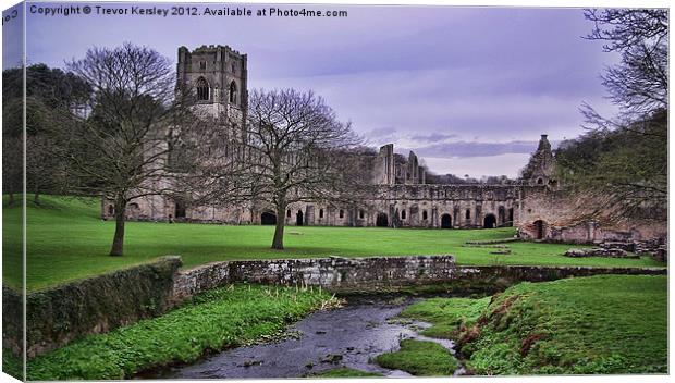 Fountains Abbey Ruins Canvas Print by Trevor Kersley RIP
