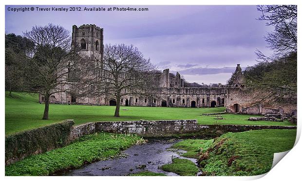 Fountains Abbey Ruins Print by Trevor Kersley RIP