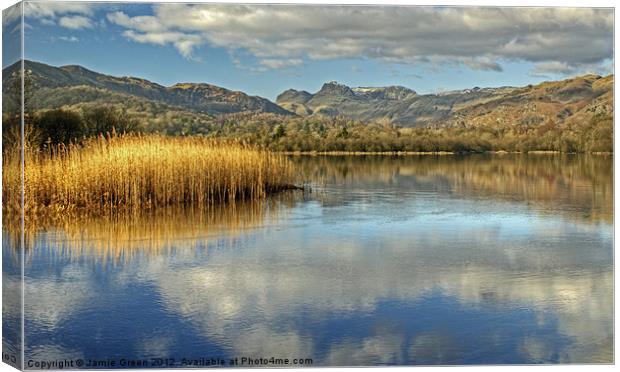 Elterwater Panorama Canvas Print by Jamie Green