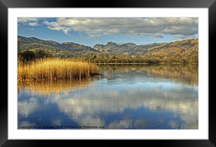 Elterwater Panorama Framed Mounted Print by Jamie Green