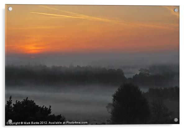 Misty Dawn Acrylic by Mark  F Banks