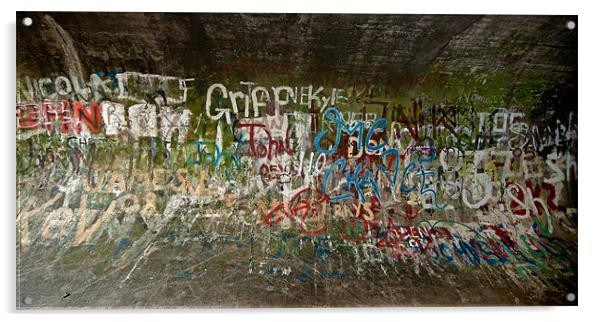 Graffiti street art in tunnel Acrylic by Greg Marshall