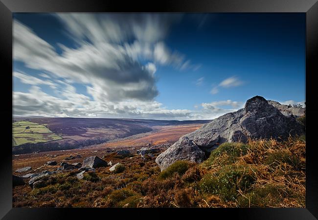 Slow moving clouds over Dales Framed Print by Greg Marshall