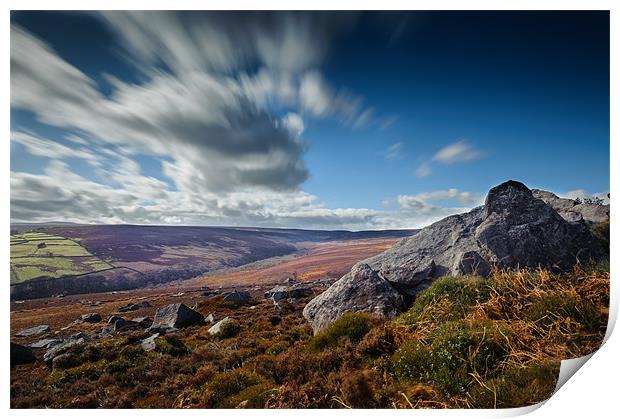 Slow moving clouds over Dales Print by Greg Marshall