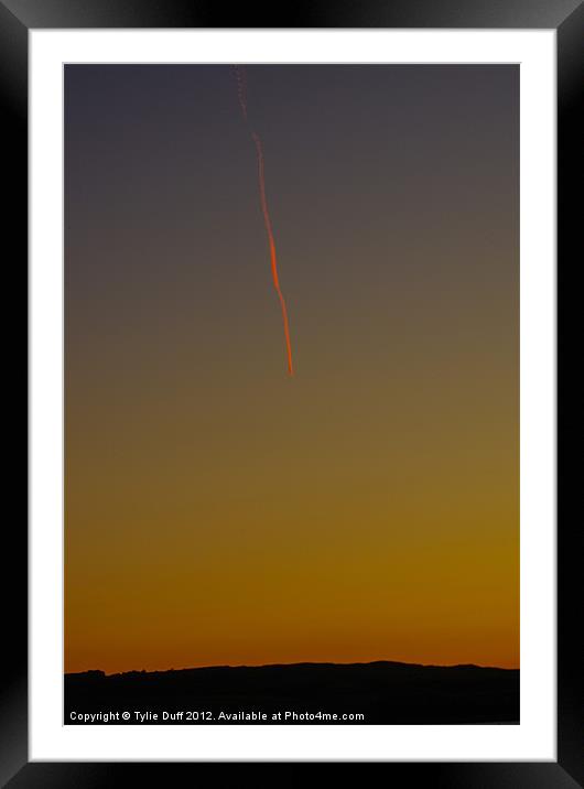 Jet stream in Sunset over Cumbrae Framed Mounted Print by Tylie Duff Photo Art