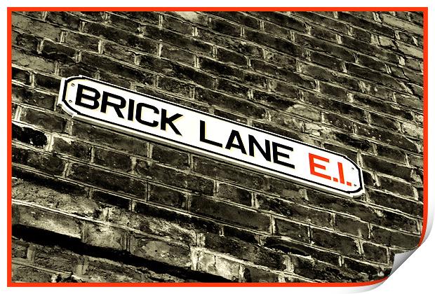 Brick Lane E1 Print by Heather Newton