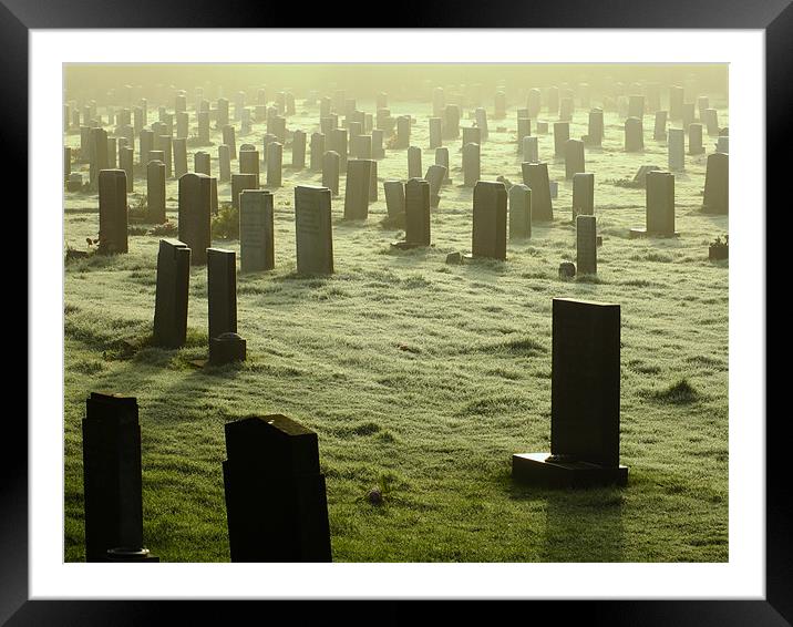 Eerie Graveyard Framed Mounted Print by andrew pearson