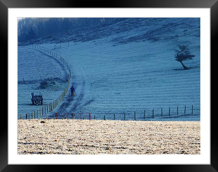 Frosty Fields Framed Mounted Print by andrew pearson